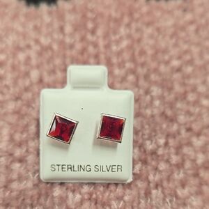 Radiant Red Sterling Silver Earrings